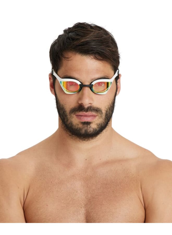 arena COBRA ULTRA SWIPE MR YELLOW COPPER-WHITE SW1  - Elite Competition Goggles with Swipe Anti-Fog Tech - Image 1